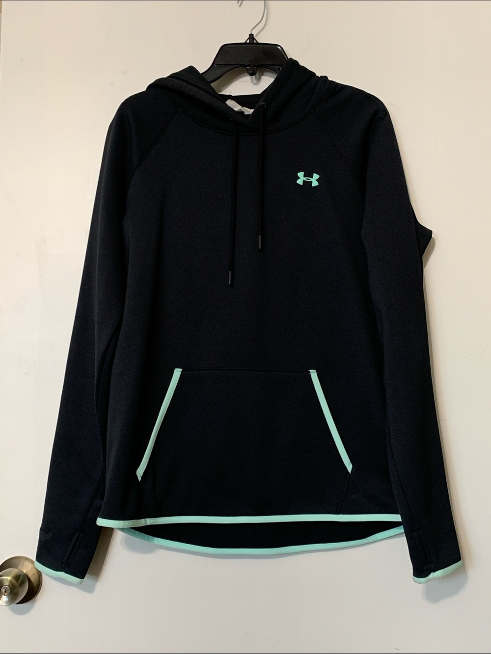 Under Armour Black Hoodie with Mint Accents